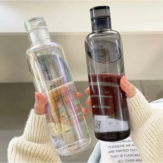 【お得セール】2本セット♡時間メモリ付きウォーターボトル！水筒 500mL(タンブラー)