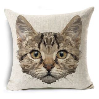 癒し系　クッションカバー45×45cmクッション 猫柄 catカバー雑貨(クッションカバー)