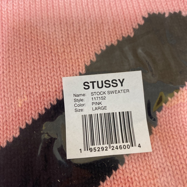 【STUSSY】STOCK SWEATER Pink M サイズ