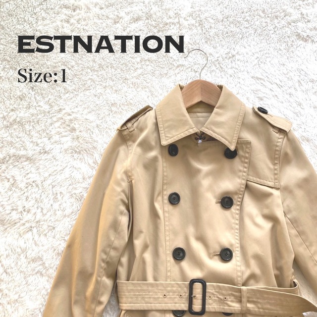 ESTNATION(エストネーション)の美品✨ エストネーション　トレンチコート　ライナー付　2way ベージュ レディースのジャケット/アウター(トレンチコート)の商品写真