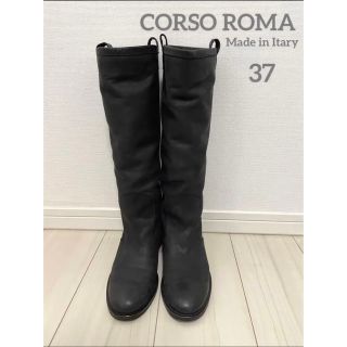 コルソローマ(CORSO ROMA 9)のコルソローマ　ヌバックブーツ　37  フラット ローヒール　イタリア製(ブーツ)