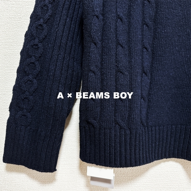 BEAMS BOY(ビームスボーイ)の【BEAMS BOY×A】エイス別注コラボ ケーブルニット タグ付未使用 レディースのトップス(ニット/セーター)の商品写真