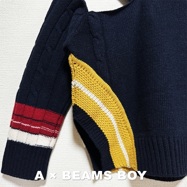 BEAMS BOY(ビームスボーイ)の【BEAMS BOY×A】エイス別注コラボ ケーブルニット タグ付未使用 レディースのトップス(ニット/セーター)の商品写真