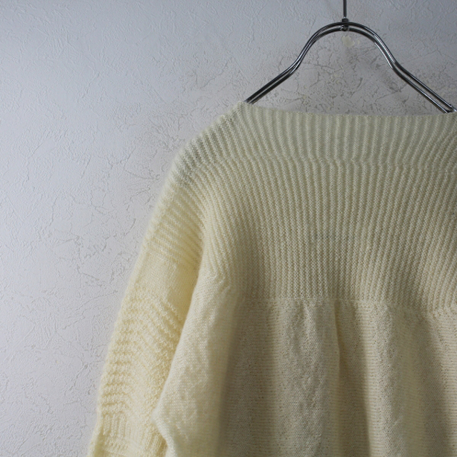 ニット/セーター美品 JOICEADDED ジョイスアディッド Rounded Geometric Knit Sweater モヘヤウールニット セーター /アイボリー【2400013214704】