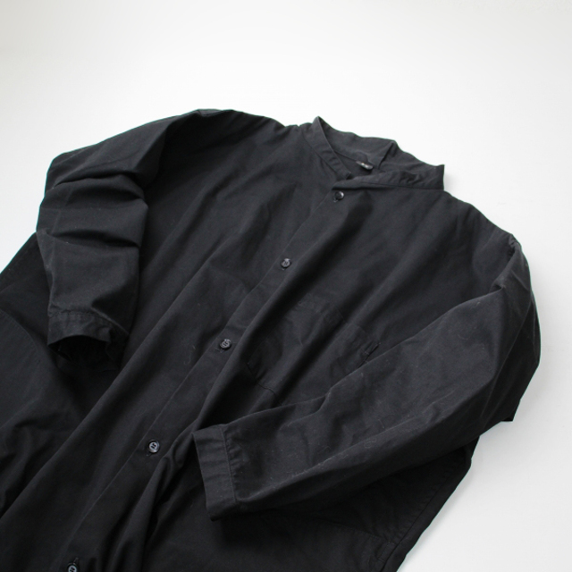 近年 Y's Yohji Yamamoto ワイズ ヨウジヤマモト YW-D81-002 BORN PRODUCT スタンドカラー ロングシャツ 1/ブラック【2400013219914】