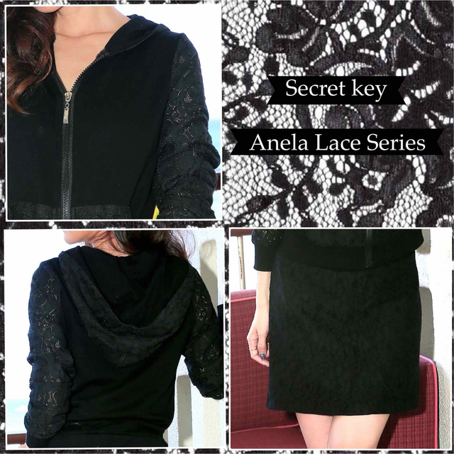 Secret Key(シークレットキー)の【SECRET KEY】Anela Lace タイトセットアップ♥ブラック・L レディースのルームウェア/パジャマ(ルームウェア)の商品写真