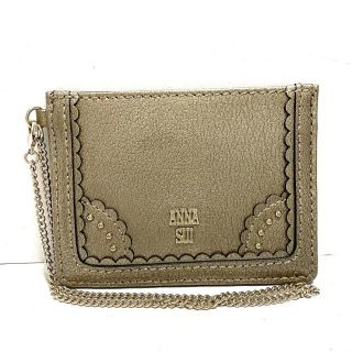 アナスイ(ANNA SUI)のアナスイ パスケース美品  - 黒×ゴールド(名刺入れ/定期入れ)