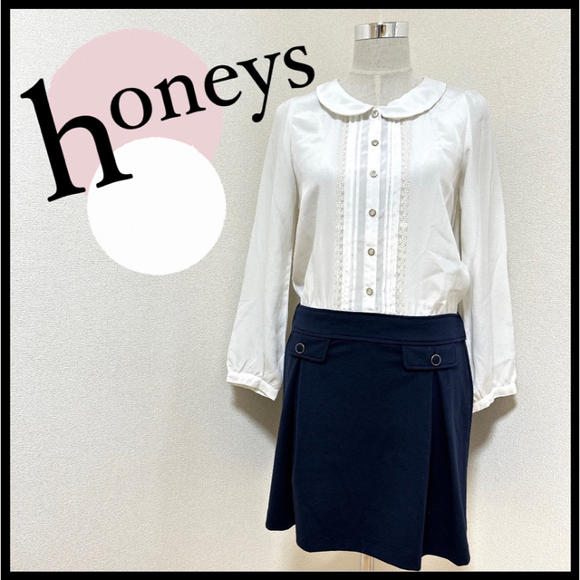 HONEYS(ハニーズ)のhoneys ハニーズ M シャツ ワンピース レディース お上品 ブラウス レディースのトップス(シャツ/ブラウス(長袖/七分))の商品写真