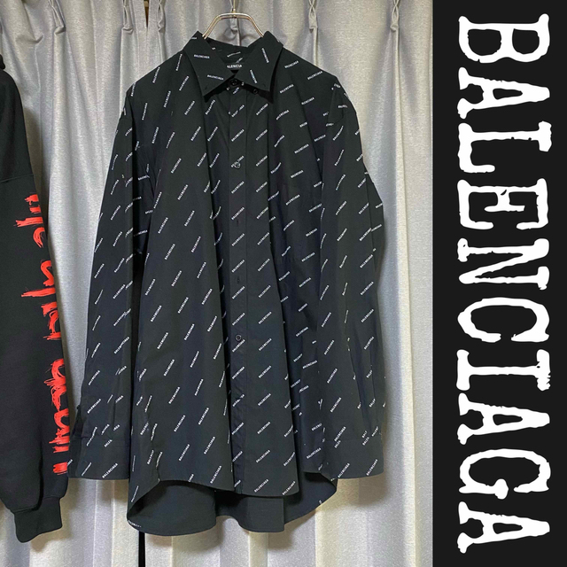 BALENCIAGA バレンシアガ 総柄シャツ オールオーバーロゴ ロゴ シャツ | フリマアプリ ラクマ