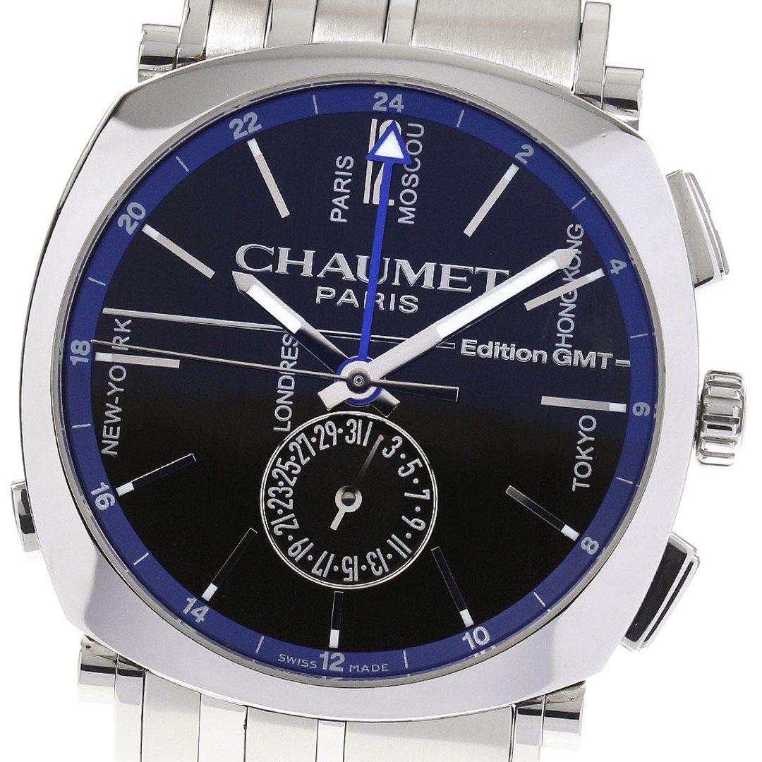 ☆良品 【Chaumet】ショーメ ダンディ GMT 自動巻き メンズ_734628【ev20】