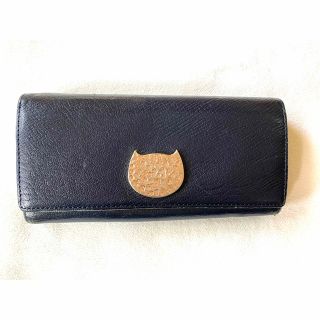 ツモリチサト(TSUMORI CHISATO)のNAVYtsumorichisato長財布猫モチーフ使用感有(財布)