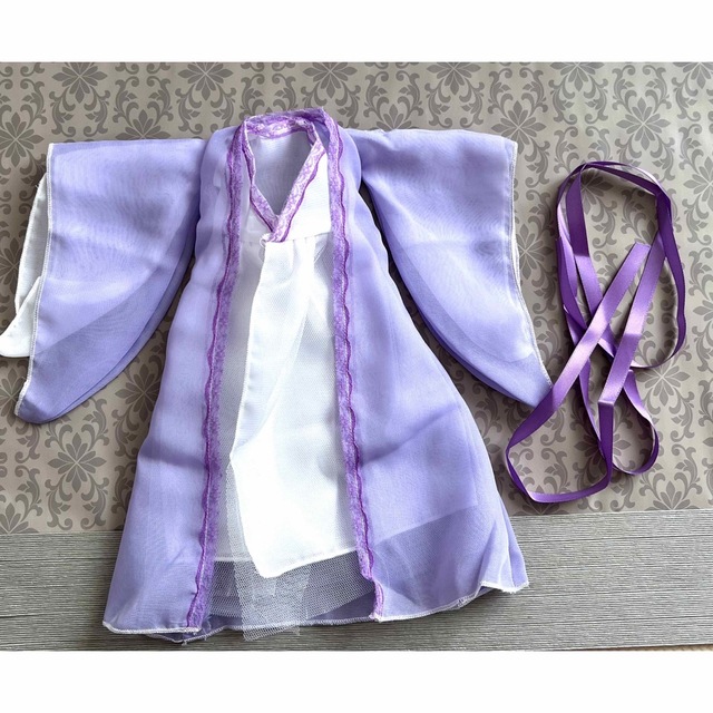 バービー　人形　ケン　オビツ27スリムボディ　古代中国　漢服セット　白×紫 4