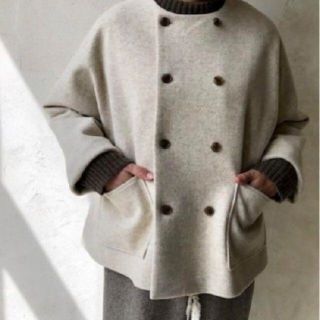 ネストローブ(nest Robe)のnest robe ウールカシミア ジャケット 定価4万3000円+tax(ノーカラージャケット)