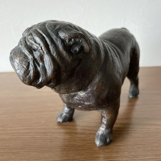 専用　metallic dog figurine／vintage／bulldog エンタメ/ホビーの美術品/アンティーク(金属工芸)の商品写真