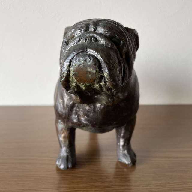 専用　metallic dog figurine／vintage／bulldog エンタメ/ホビーの美術品/アンティーク(金属工芸)の商品写真