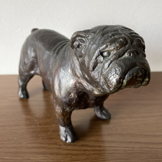 専用　metallic dog figurine／vintage／bulldog エンタメ/ホビーの美術品/アンティーク(金属工芸)の商品写真