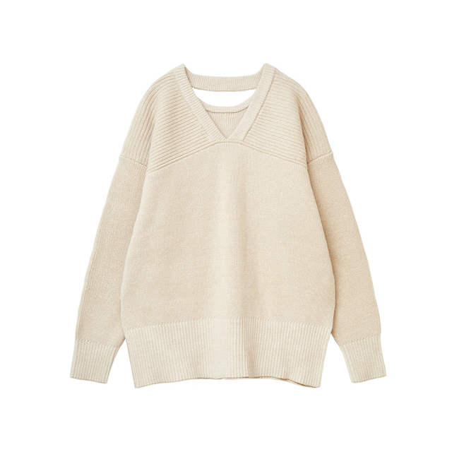 CLANE(クラネ)のCLANE 2023ss W FACE CUT NECK WIDE KNIT  レディースのトップス(ニット/セーター)の商品写真