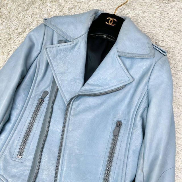 税込?送料無料】 【美品】BALENCIAGA バレンシアガ ダブルライダース