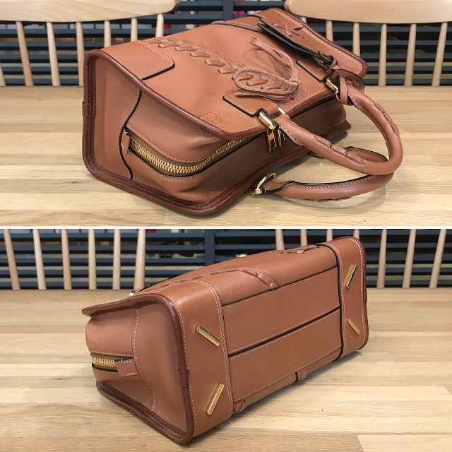 LOEWE(ロエベ)の美品 ロエベ アマソナ28 レースコレクション タン 2WAY ハンドバッグ レディースのバッグ(ハンドバッグ)の商品写真