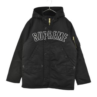 シュプリーム(Supreme)のSUPREME シュプリーム 16AW Arc Logo N-3B Parka アーチロゴ刺繍N-3B型パファーロングパーカー 中綿ロングコート ブラック ※ファー欠損(フライトジャケット)