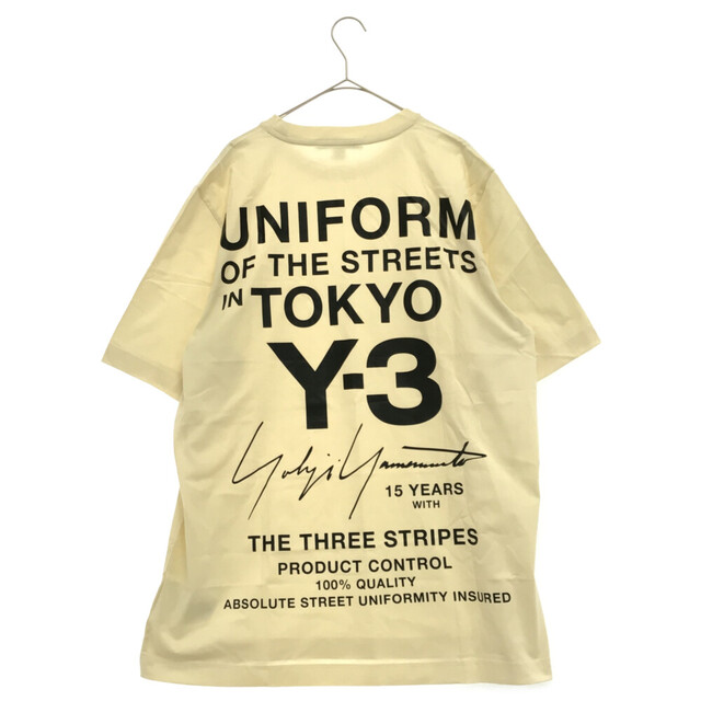 Y-3 ワイスリー 15th TOKYO UNIFORM OF THE STREET TEE ロゴプリント半袖Tシャツ ナチュラルホワイト DN8829