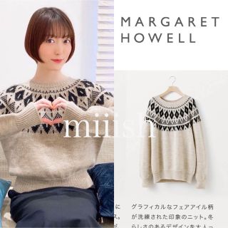 マーガレットハウエル(MARGARET HOWELL)の極美品 マーガレットハウエル ナチュラルウール フェアアイルニット 完売品(ニット/セーター)