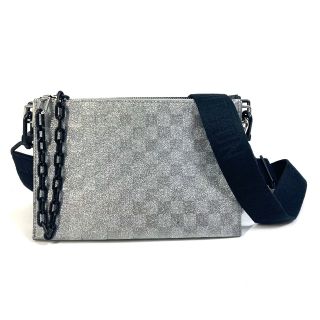 ルイヴィトン(LOUIS VUITTON)のルイヴィトン LOUIS VUITTON トリオポーチ NM M59682 ダミエグリッター コインケース ポーチ 斜め掛け ショルダーバッグ シルバー(ショルダーバッグ)