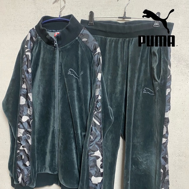 PUMA(プーマ)のPUMA/プーマ　ベロア　ジャージ　セットアップ　迷彩柄　ナイロン切り替え　XL メンズのトップス(ジャージ)の商品写真