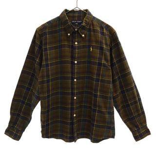 ラルフローレン(Ralph Lauren)のラルフローレン チェック 長袖 ボタンダウンシャツ 160 カーキ系 RALPH LAUREN キッズ 【中古】  【230217】(ジャケット/上着)