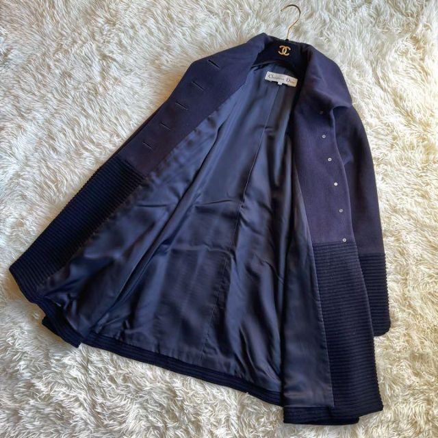 美品 クリスチャンディオール ロングコート アンゴラ 切り替え