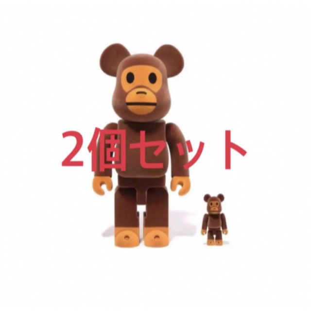 ダンボール BE@RBRICK - BE@RBRICK BAPE MILO Flocky 100％ & 400％の ベアブリッ