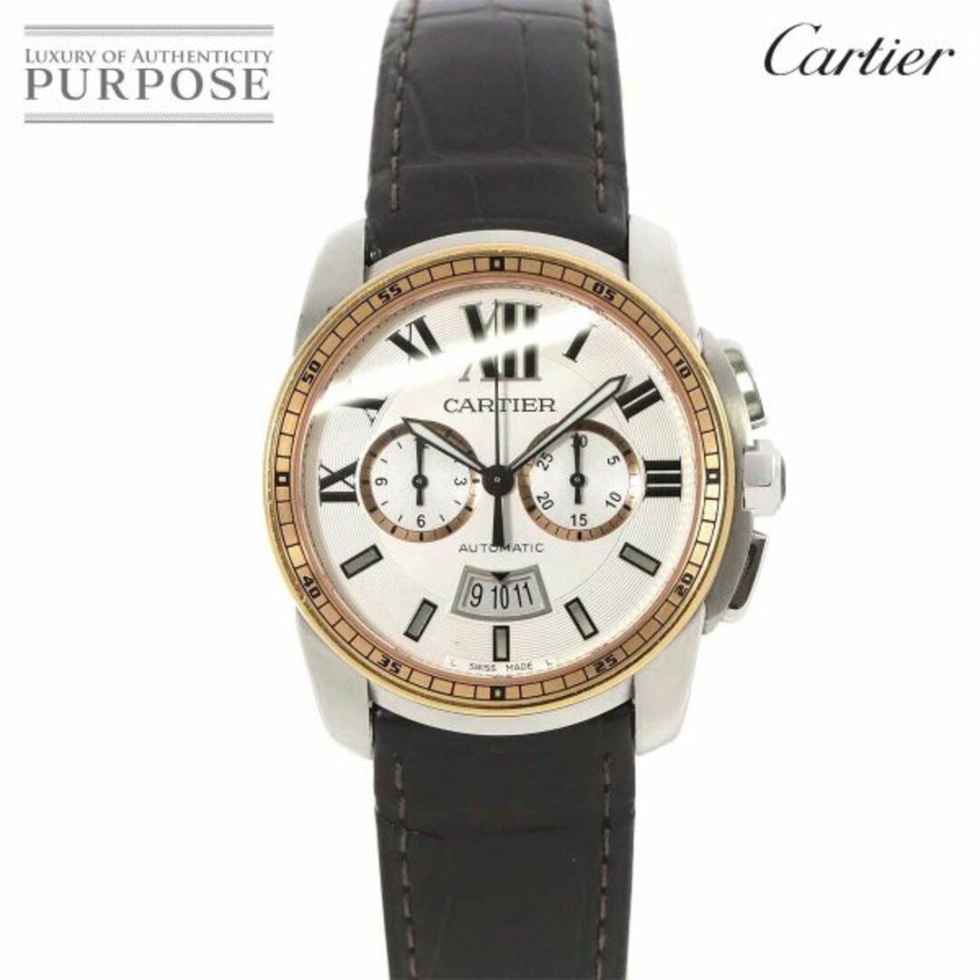 カルティエ Cartier カリブル ドゥ カルティエ コンビ クロノグラフ W7100043 デイト K18PG 自動巻き Calibre de Cartier VLP 90181608