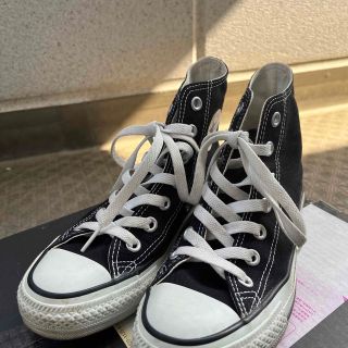 コンバース(CONVERSE)のコンバース　converse 22.5㎝　ブラック　HI(スニーカー)