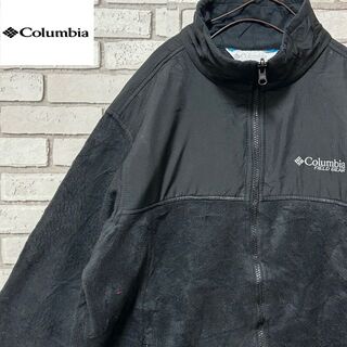 コロンビア(Columbia)のColumbia フリース 切り替えジャケット ロゴ刺繍 ブラック レディースL(その他)