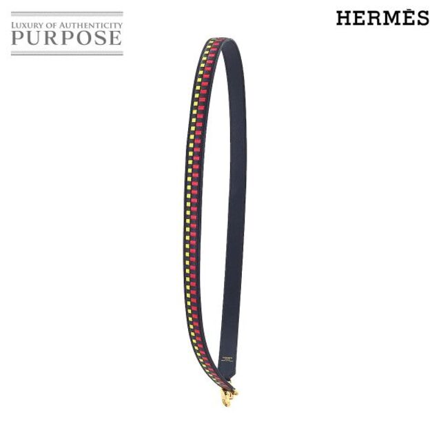 Hermes - 新品同様 エルメス HERMES バンドリエール トレサージュ ドゥ キュイール 25 ショルダー ストラップ エプソン ブルーインディゴ VLP 90177860