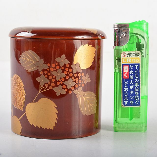 茶道具 中村宗伊作 紫陽花蒔絵 寸切茶器 共箱 V R5459-