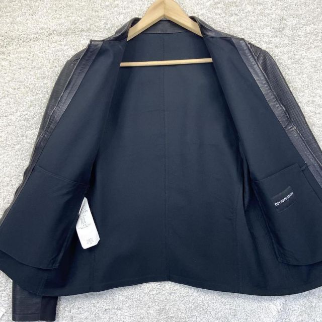 希少XL!!○エンポリオアルマーニ レザージャケット ライダース カウレザー-