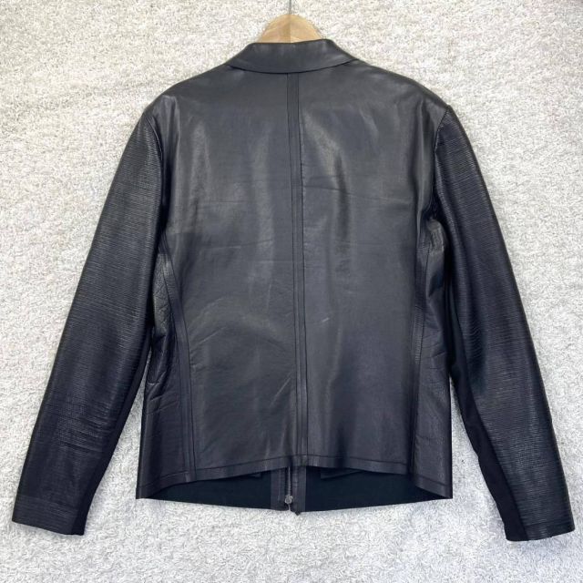 希少XL!!○エンポリオアルマーニ レザージャケット ライダース カウレザー-