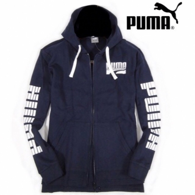 PUMA(プーマ)の【PUMA/プーマ】スウェットパーカ ジップアップパーカー メンズMサイズ（紺） メンズのトップス(パーカー)の商品写真