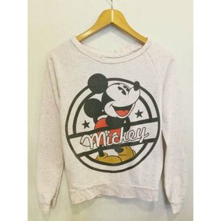 ディズニー(Disney)の【中古】レディース Disney Mickey Mouse/ディズニー ミッキーマウス プリント スウェットシャツ 白【SIZE：XS】(トレーナー/スウェット)