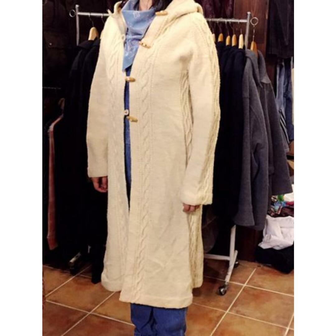 KNITETED DUFFLE LONG COAT/ニット ロング ダッフルコート オフホワイト【サイズ： M位】【ロングコート】【レディース】 2