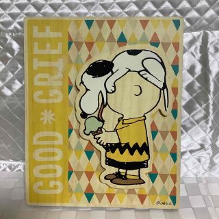 SNOOPY  木製　壁掛け　インテリア(キャラクターグッズ)