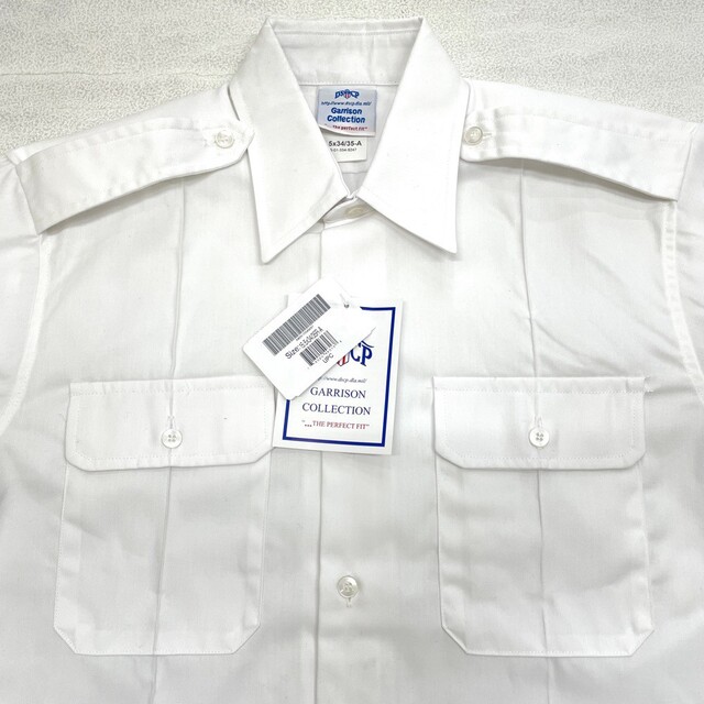 Deadstock U.S.ARMY DSCP Garrison Collection Dress Shirt アメリカ軍 ミリタリー ドレスシャツ ロングスリーブ 長袖 サイズ：15.5×34/35-A ホワイト MADE IN U.S.A デッドストック 新古品 the perfect fit 古着楽天市場店 メンズのトップス(シャツ)の商品写真