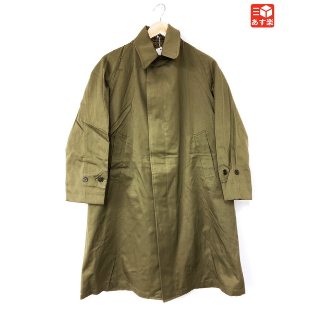 【Deadstock】50's Canadian Army Gabardine Rain Coat カナダ軍 ギャバジン ステンカラー レインコート 無地　サイズ：0 オリーブ系 デッドストック