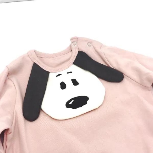 SNOOPY(スヌーピー)の65cm スヌーピーBabyロンパース #ピンク キッズ/ベビー/マタニティのキッズ服女の子用(90cm~)(その他)の商品写真