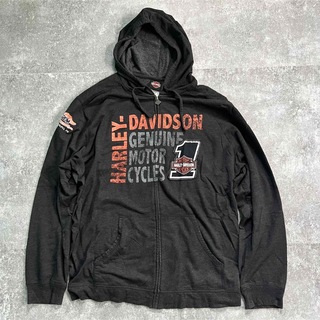 ハーレーダビッドソン(Harley Davidson)のハーレー・ダビッドソン ロゴ 薄手 ジップアップ スウェット パーカー(パーカー)
