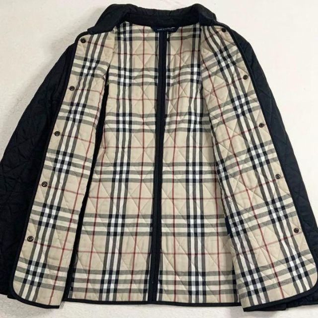 【美品】BURBERRY バーバリー キルティングジャケット ノバチェック 黒L