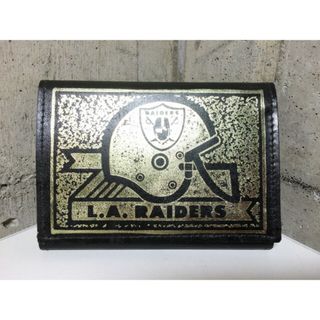 80's Deadstock レザーウォレット L.A.RAIDERS 黒×ゴールド Made in U.S.A 
【財布】【カードケース】【パスケース】(折り財布)