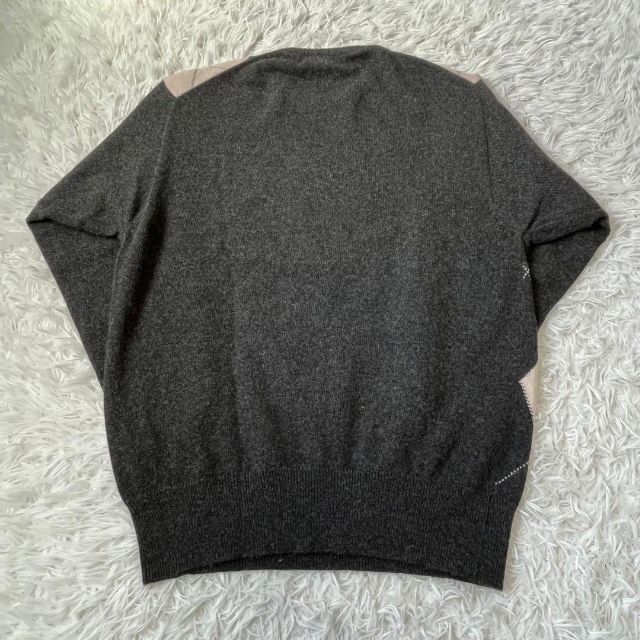 美品 マックジョージ カシミア チェック 手編み インターシャ ニット