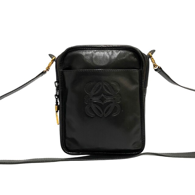 LOEWE レザー ショルダーバック ブラック-connectedremag.com